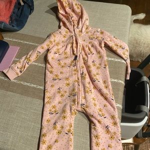 Carters 24M Pink Flower Hoodie Sweatsuit